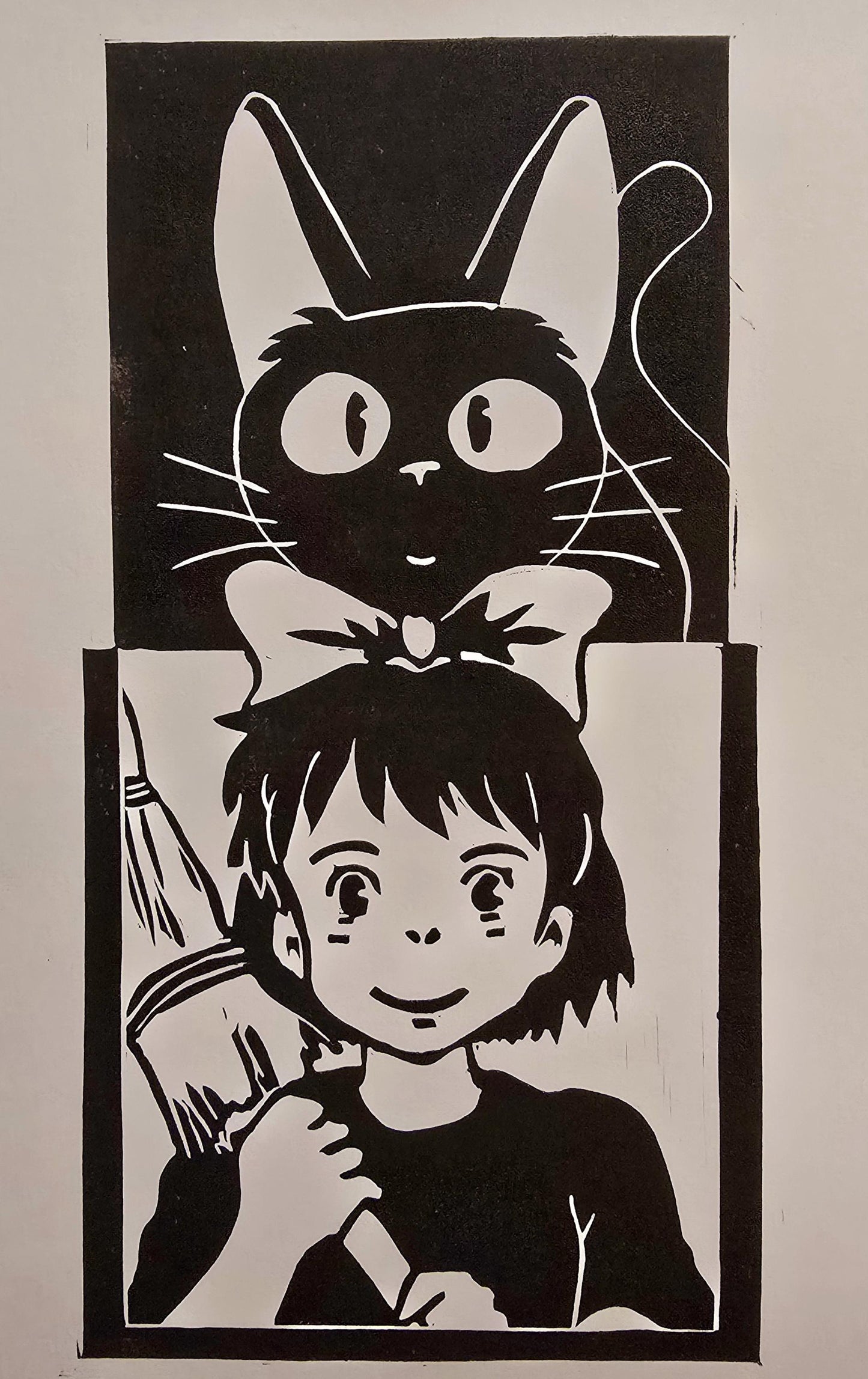 Studio Ghibli Print | Original Linoprint | Kiki's Delivery Service