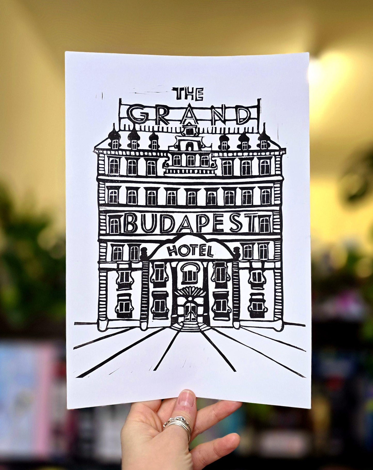 The Grand Budapest Hotel | Original Linoprint | Wes Anderson Movie Print