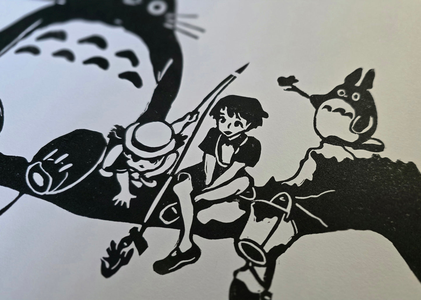 Studio Ghibli Print | Original Linoprint | My Neighbour Totoro