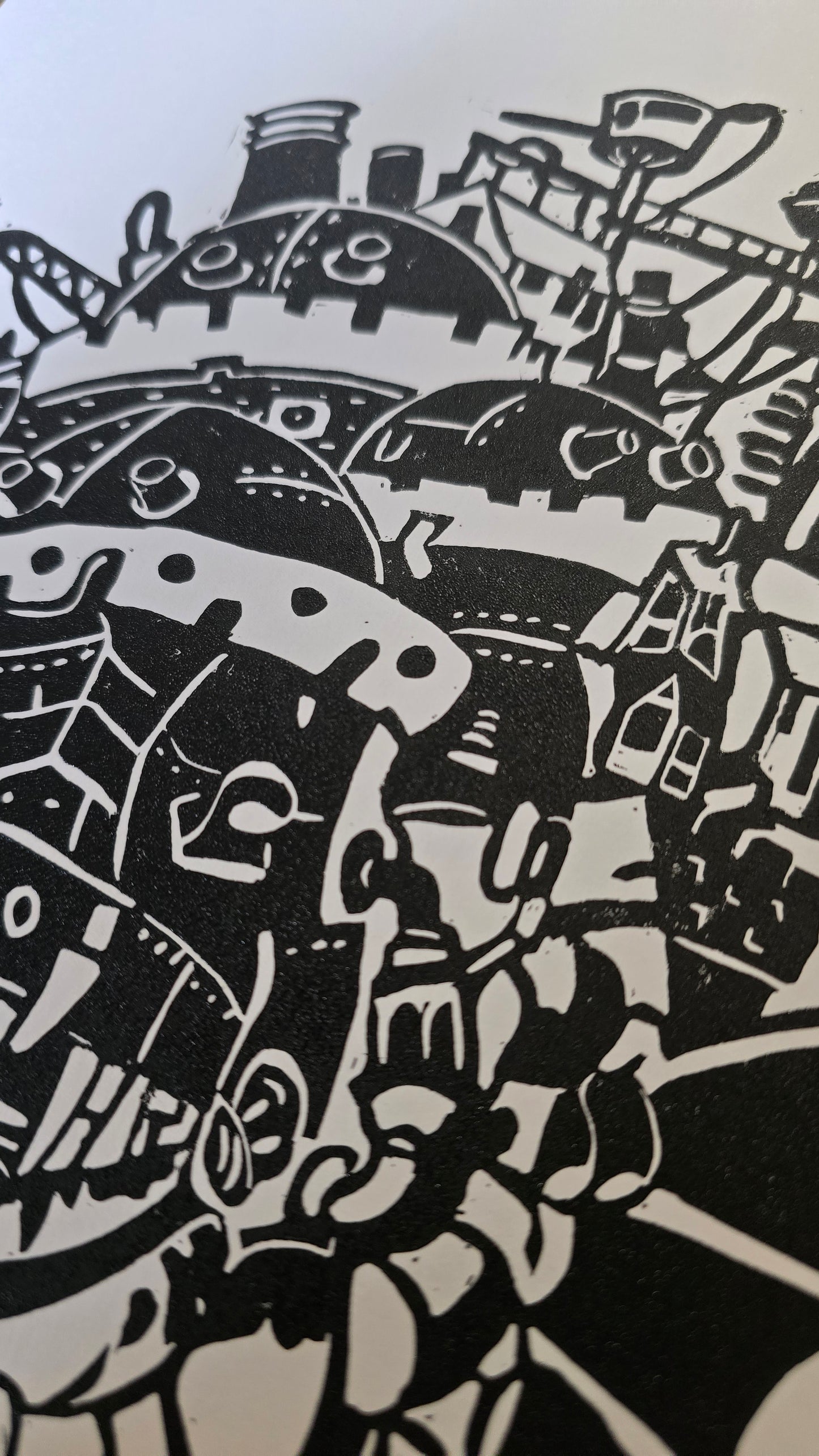 Studio Ghibli Print | Original Linoprint | Howl's Moving Castle