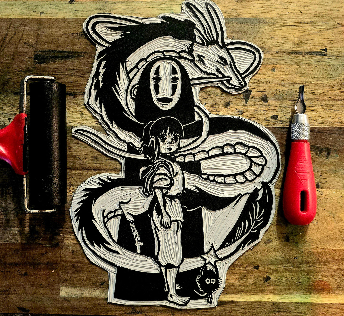 Studio Ghibli Print | Original Linoprint | Spirited Away