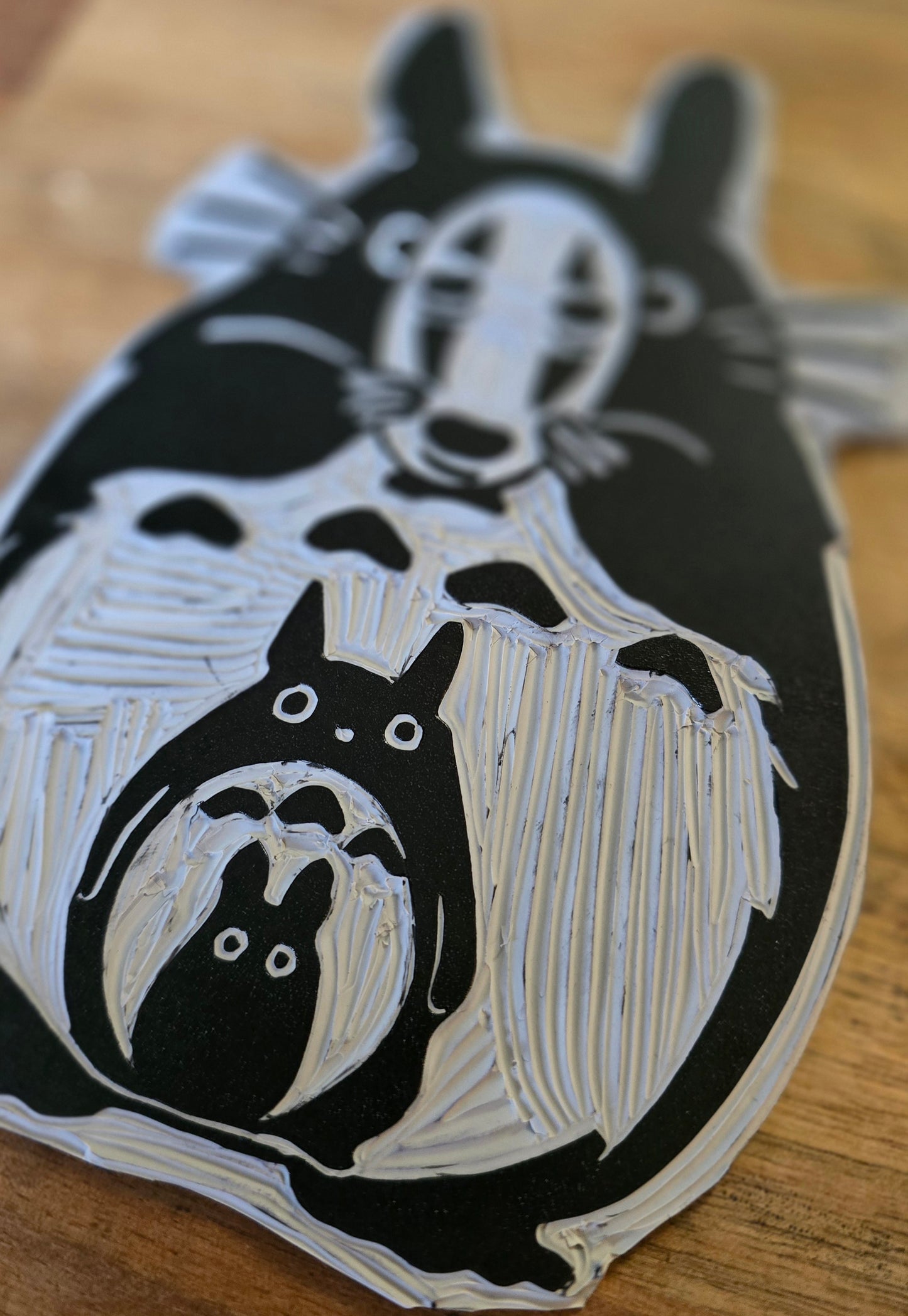Studio Ghibli Print | Original Linoprint | My Neighbour Totoro + Spirited Away