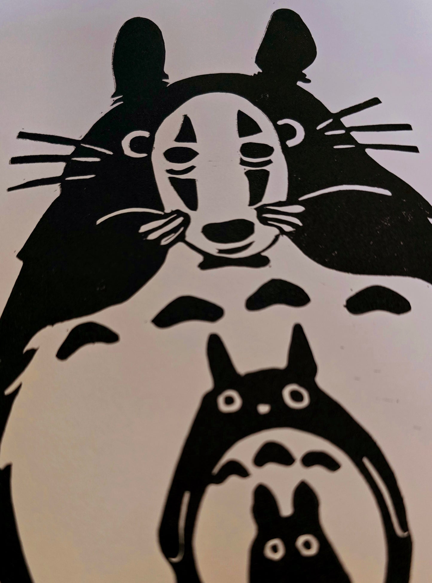 Studio Ghibli Print | Original Linoprint | My Neighbour Totoro + Spirited Away
