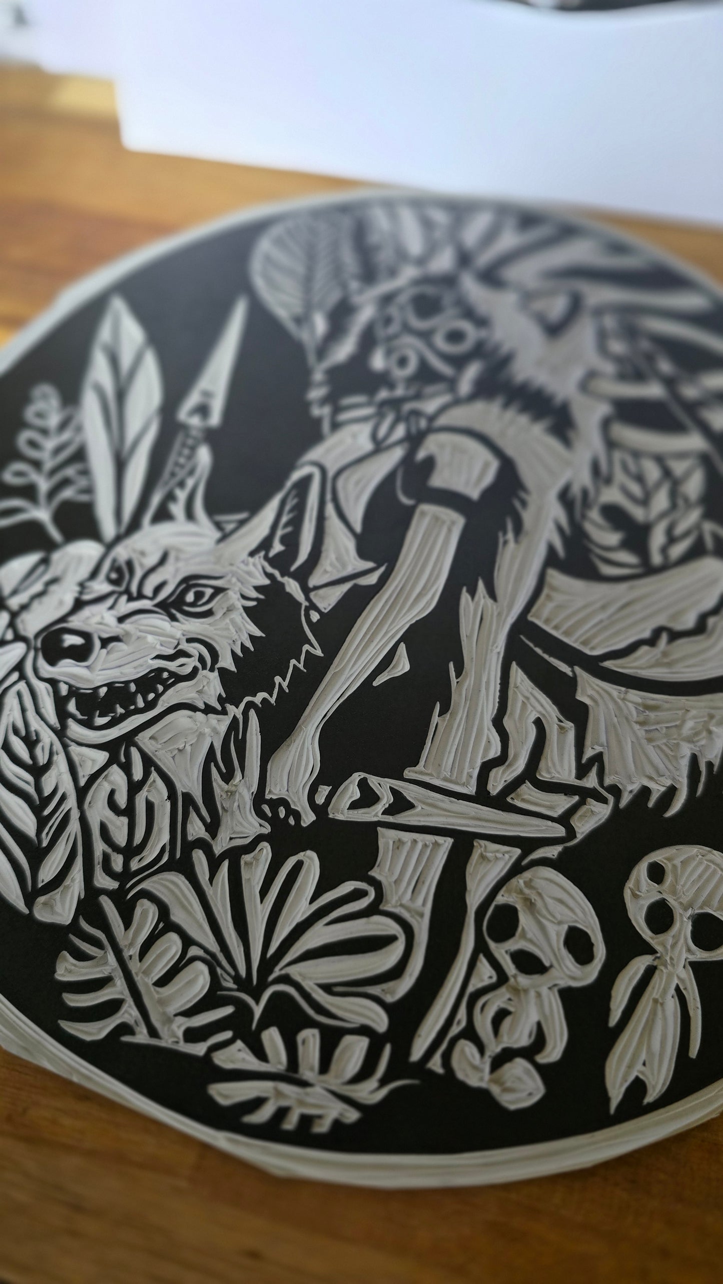 Studio Ghibli Print | Original Linoprint | Princess Mononoke