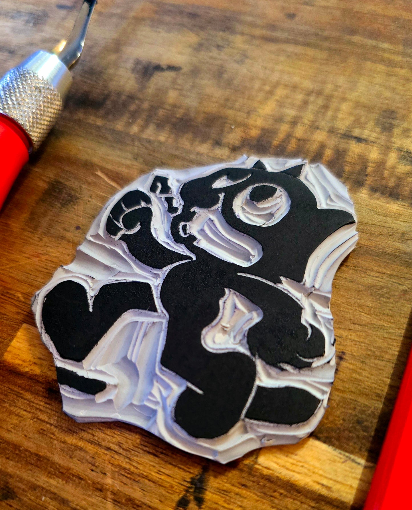 Felix the Cat Mini Print | Original Linoprint | Black Cat Print
