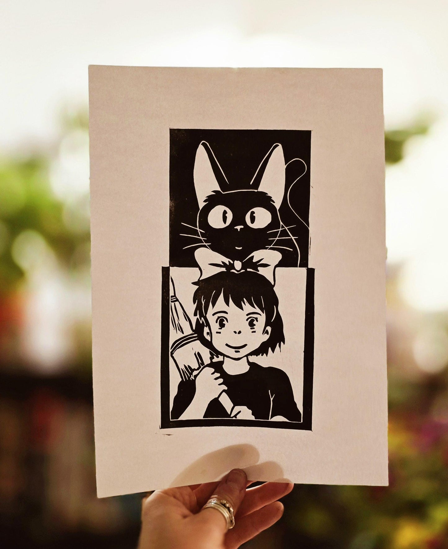 Studio Ghibli Print | Original Linoprint | Kiki's Delivery Service
