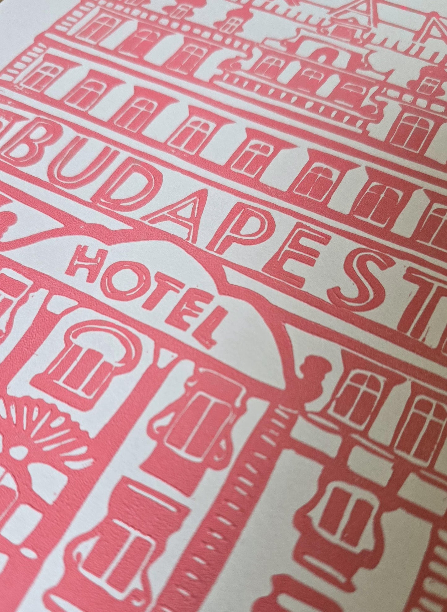 The Grand Budapest Hotel | Original Linoprint | Wes Anderson Movie Print