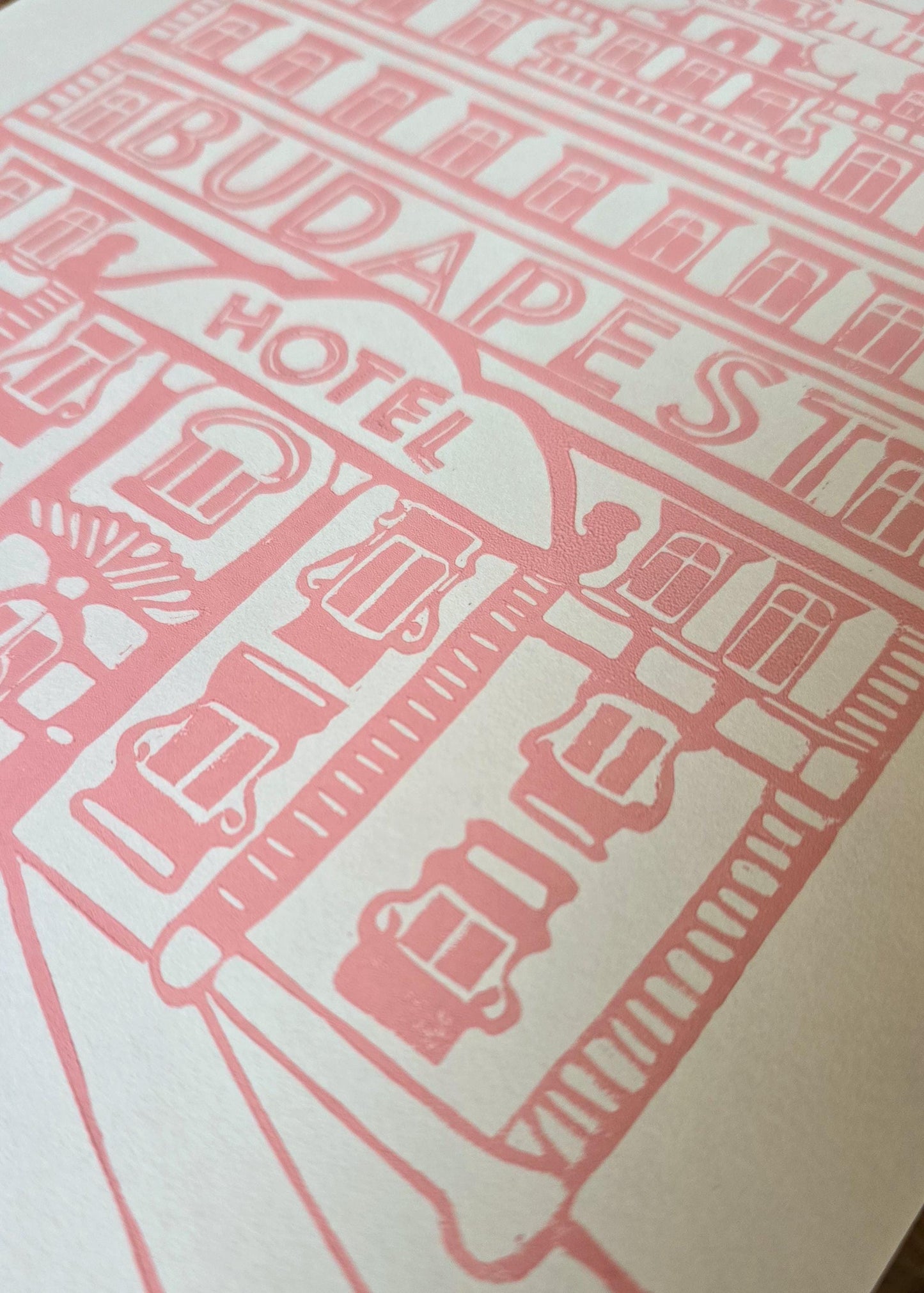 The Grand Budapest Hotel | Original Linoprint | Wes Anderson Movie Print