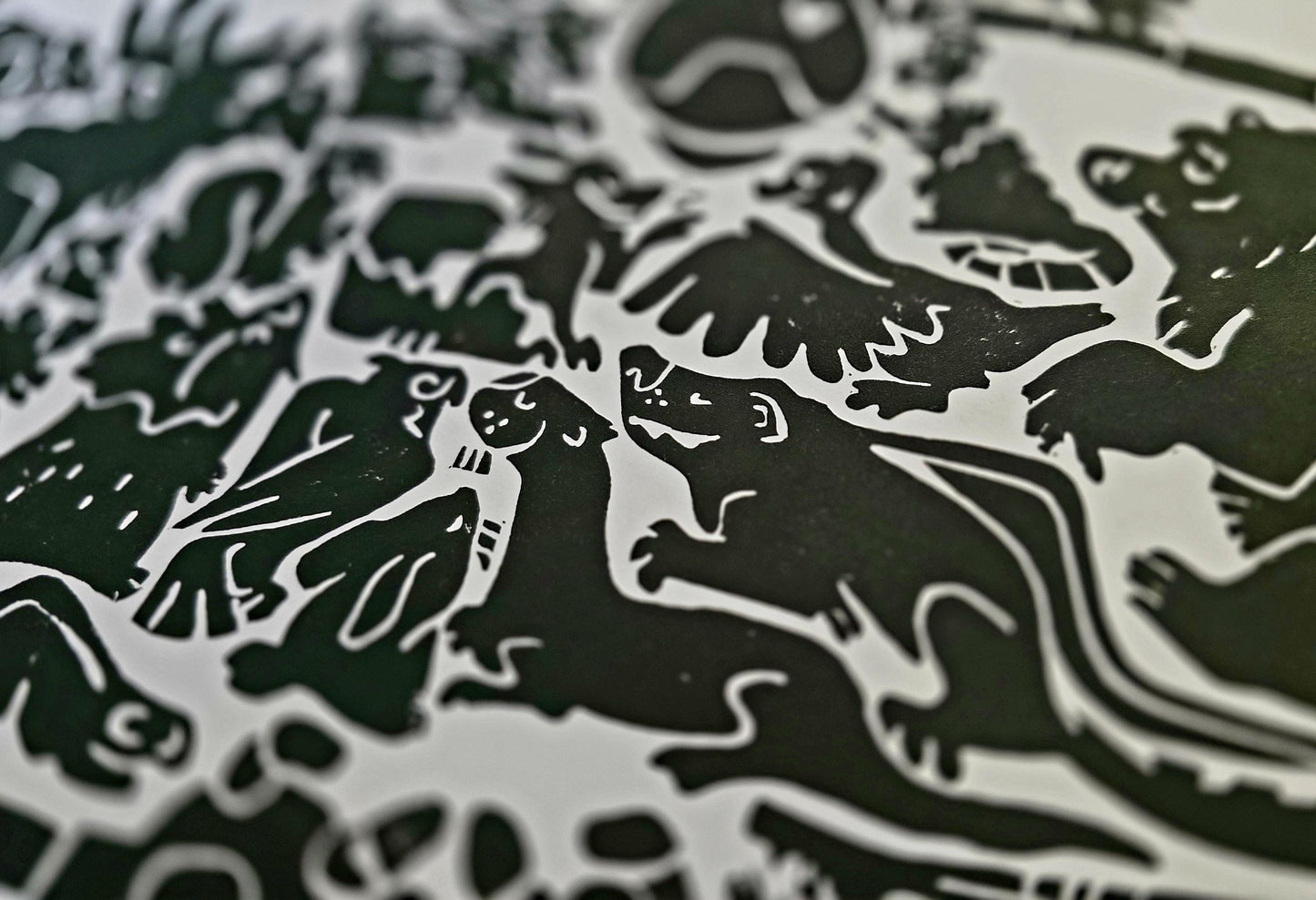 The Wild Robot | Original Linoprint |