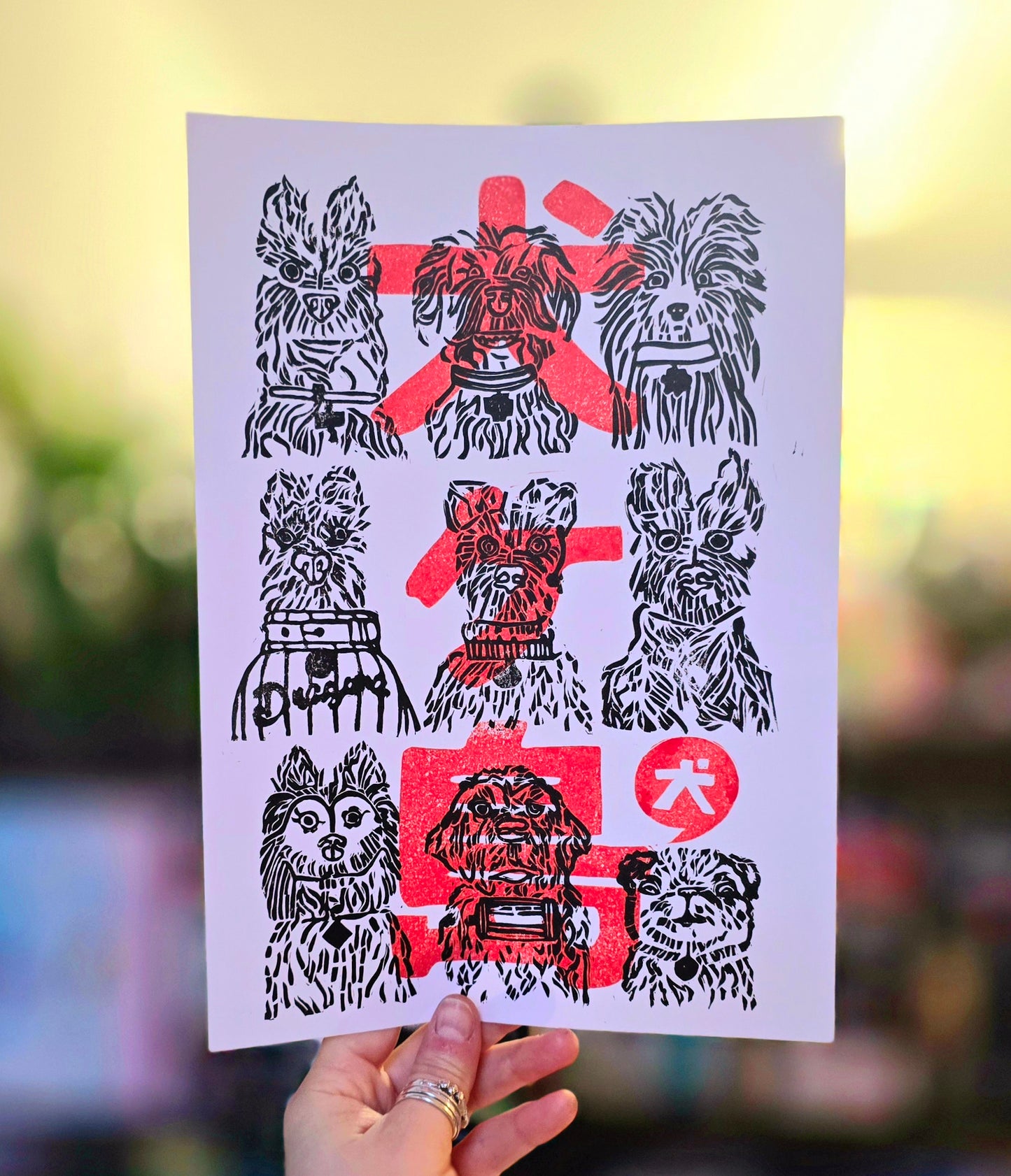 Isle of Dogs | Original Linoprint | Wes Anderson Movie Print
