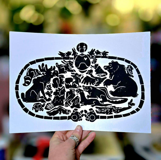 The Wild Robot | Original Linoprint |
